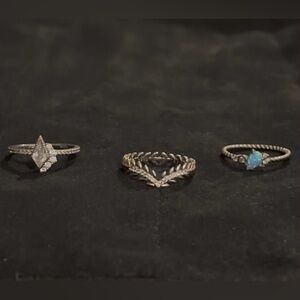 💎Size 7 - Bundle of 3 Silver Rings